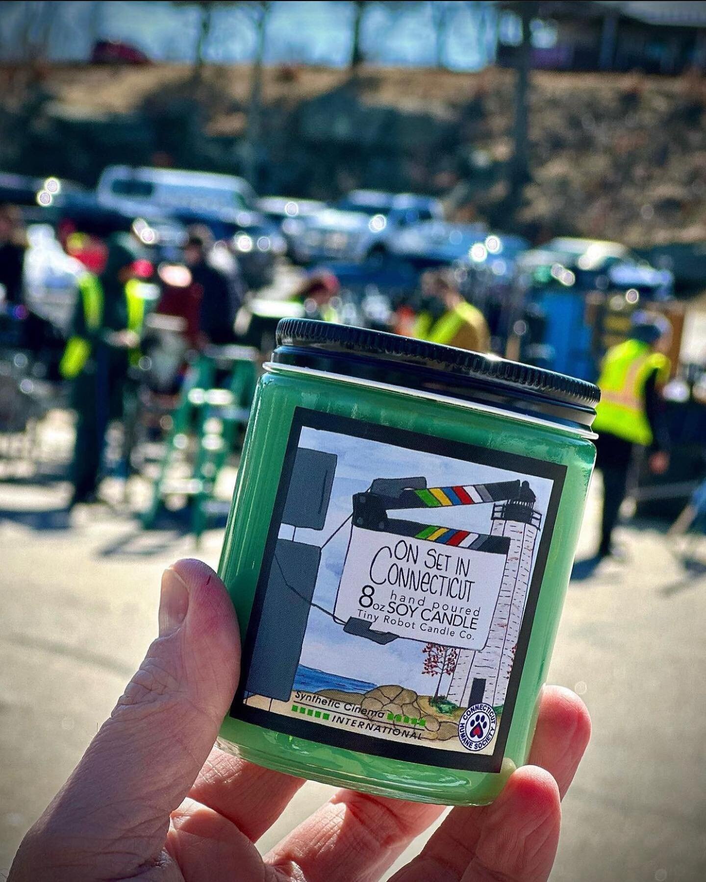 Quite literally On Set in Connecticut! Candles in collaboration with @syntheticcinema with a portion of the proceeds helping animals at @cthumanesociety are still available!