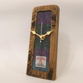 Whisky Barrel Medium Wall Clock with Harris Tweed