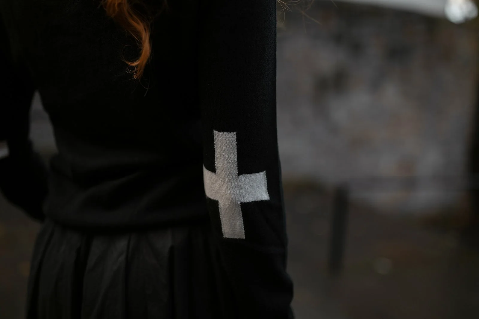 Limited Edition Cashmere Jumper | Black/Off White Cross