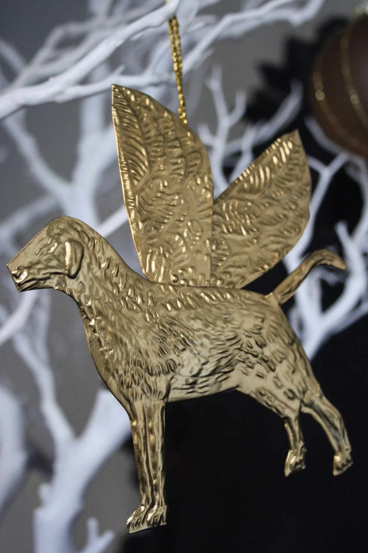 Hanging Dog Decor with Wings