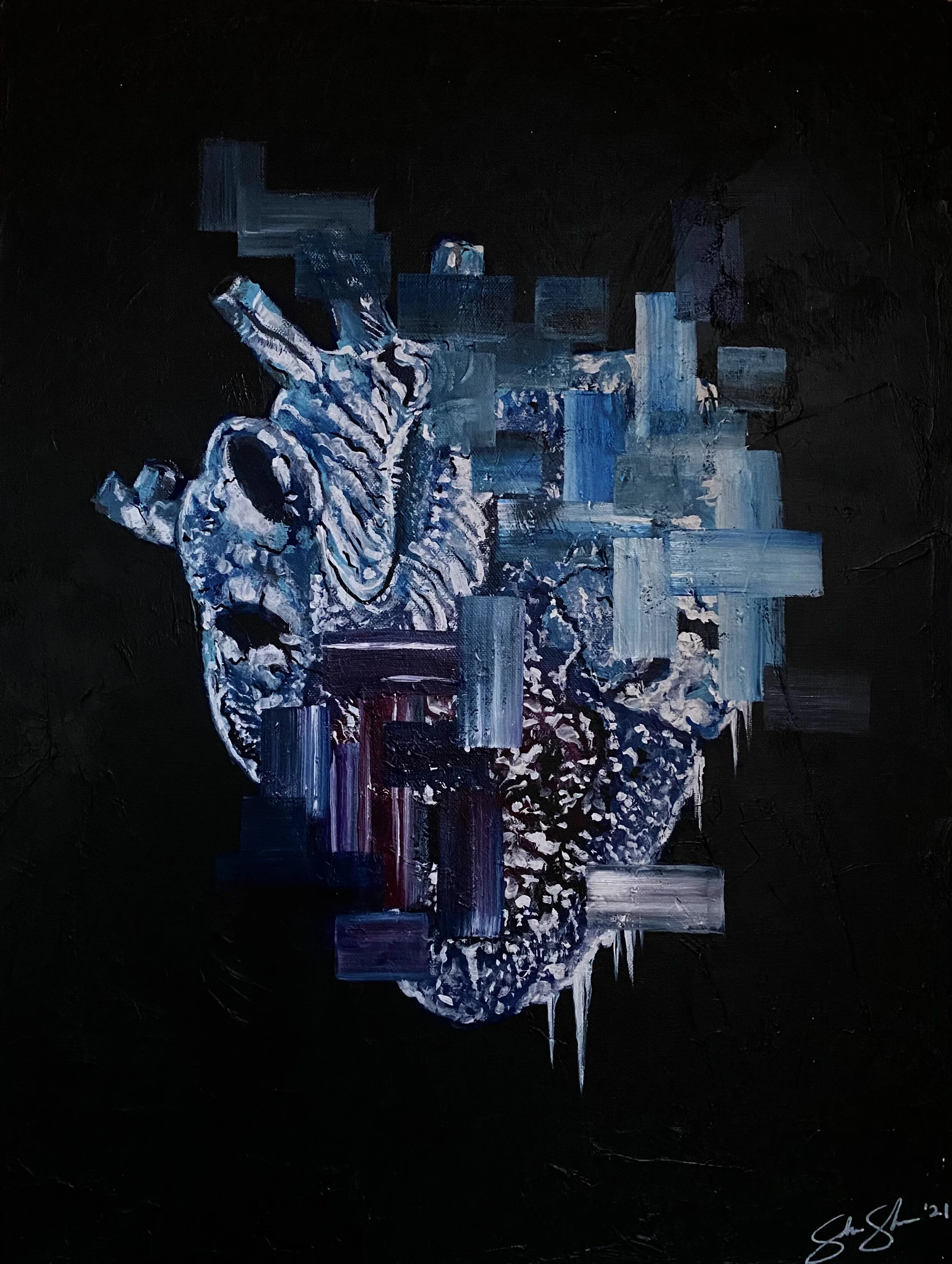Frostbit, 2021 (Inspired by the song “Mineshaft II” by Dessa) Acrylic on canvas