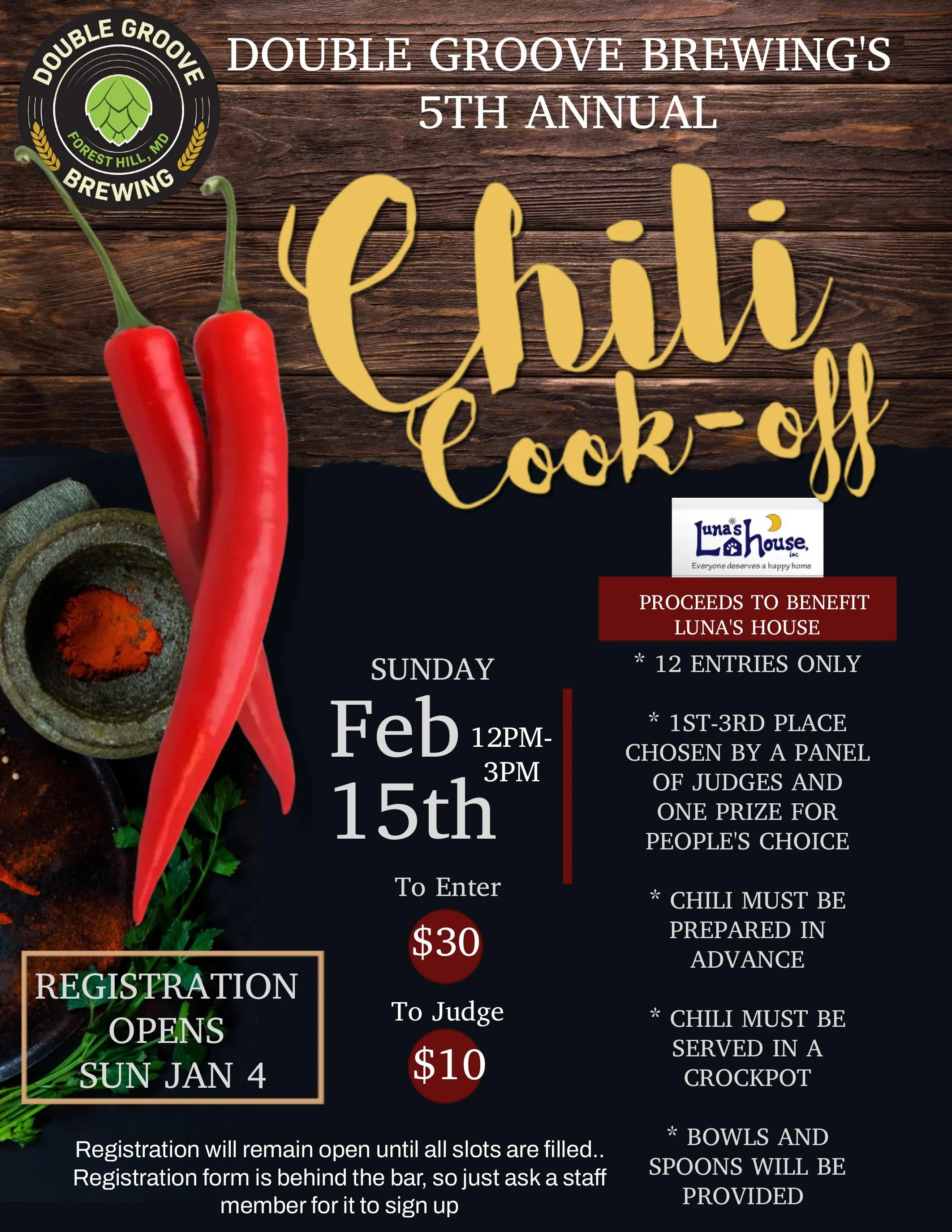Fifth Annual Chili Cook Off    
