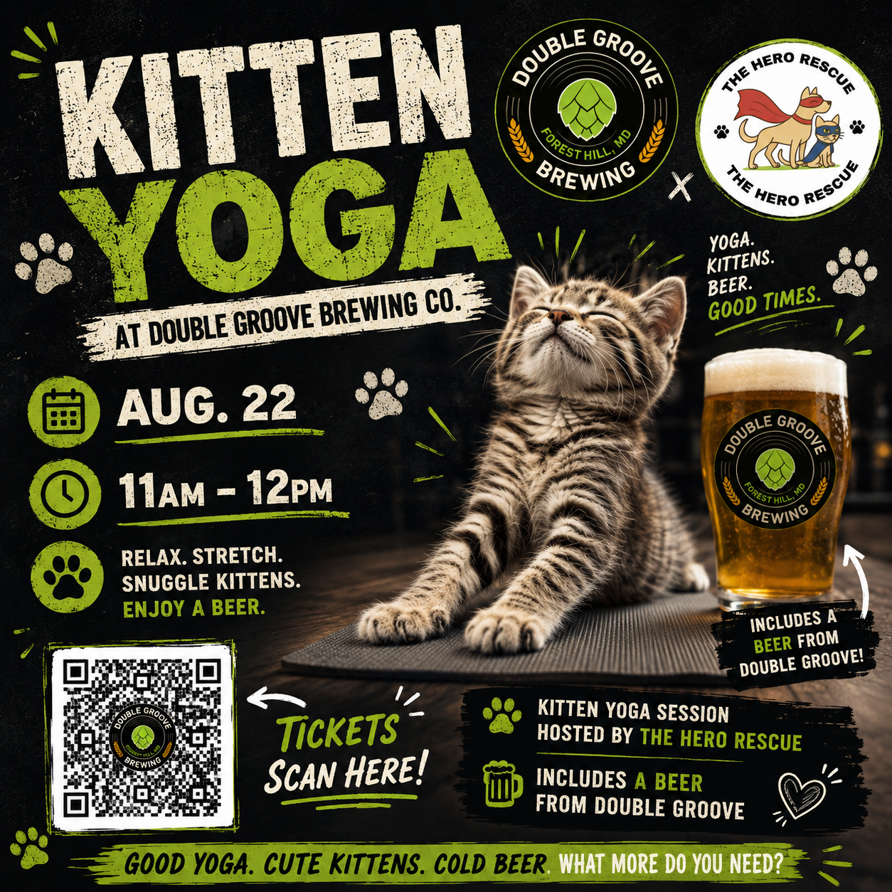 Kitten Yoga Hosted by Hero Rescue 