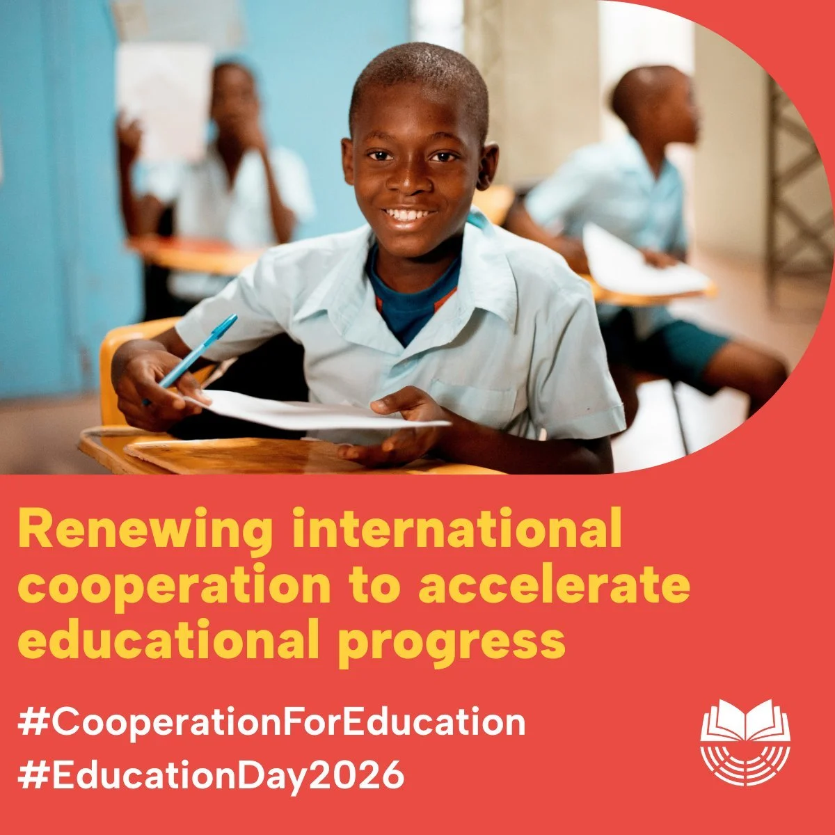 Event poster for a webinar on Renewing international cooperation to accelerate educational progress