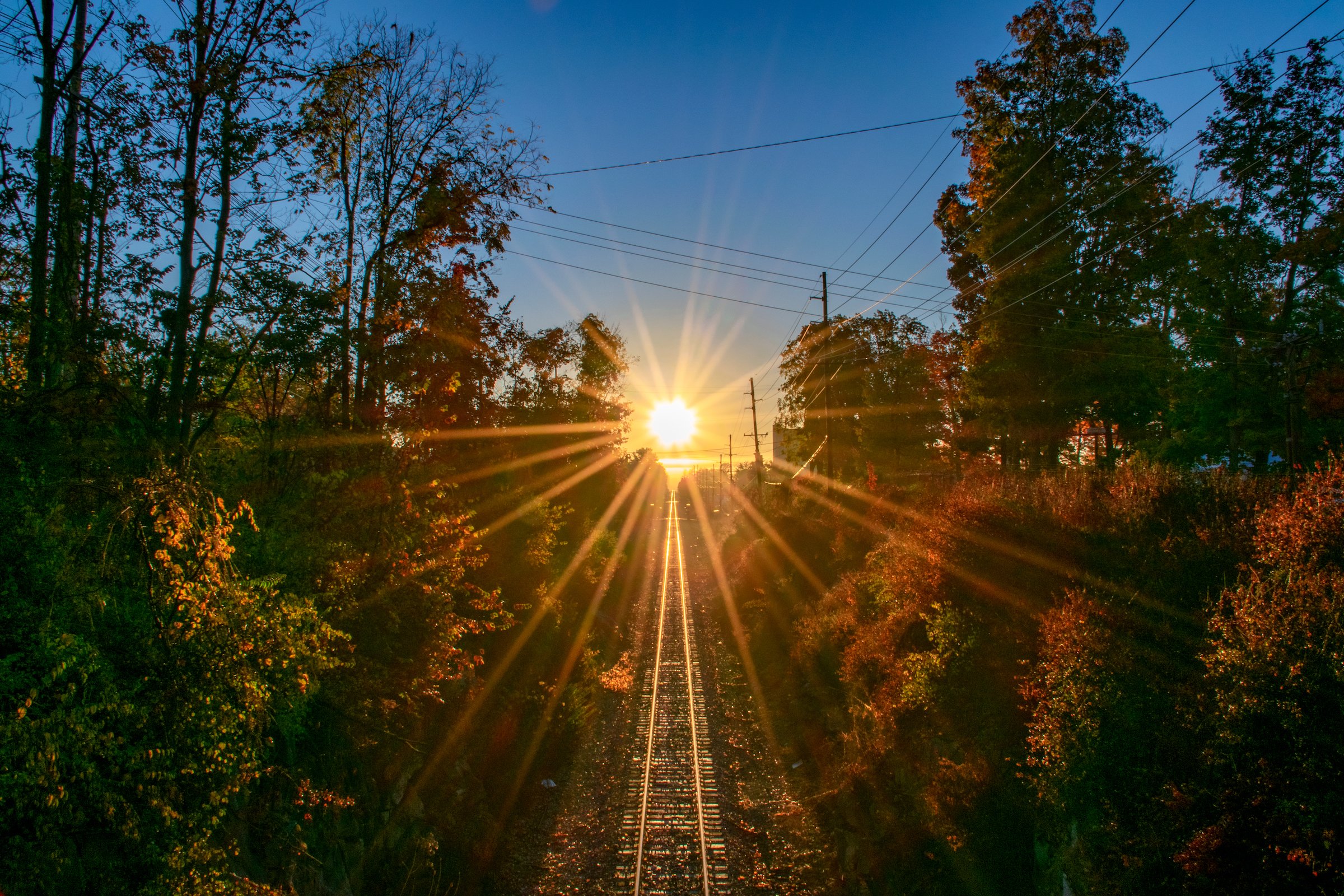 Sunrise over train-tracks