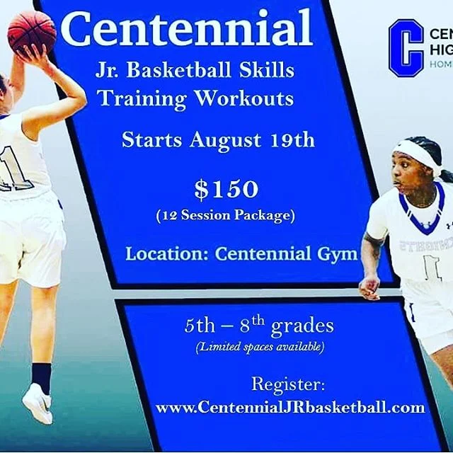 When you're not practicing, someone else is getting better! Now registering for CHS Jr Basketball Skills Training. Boys &amp; Girls 5th-8th grade.  Workouts start Aug 19.  Visit www.centennialjrbasketball.com