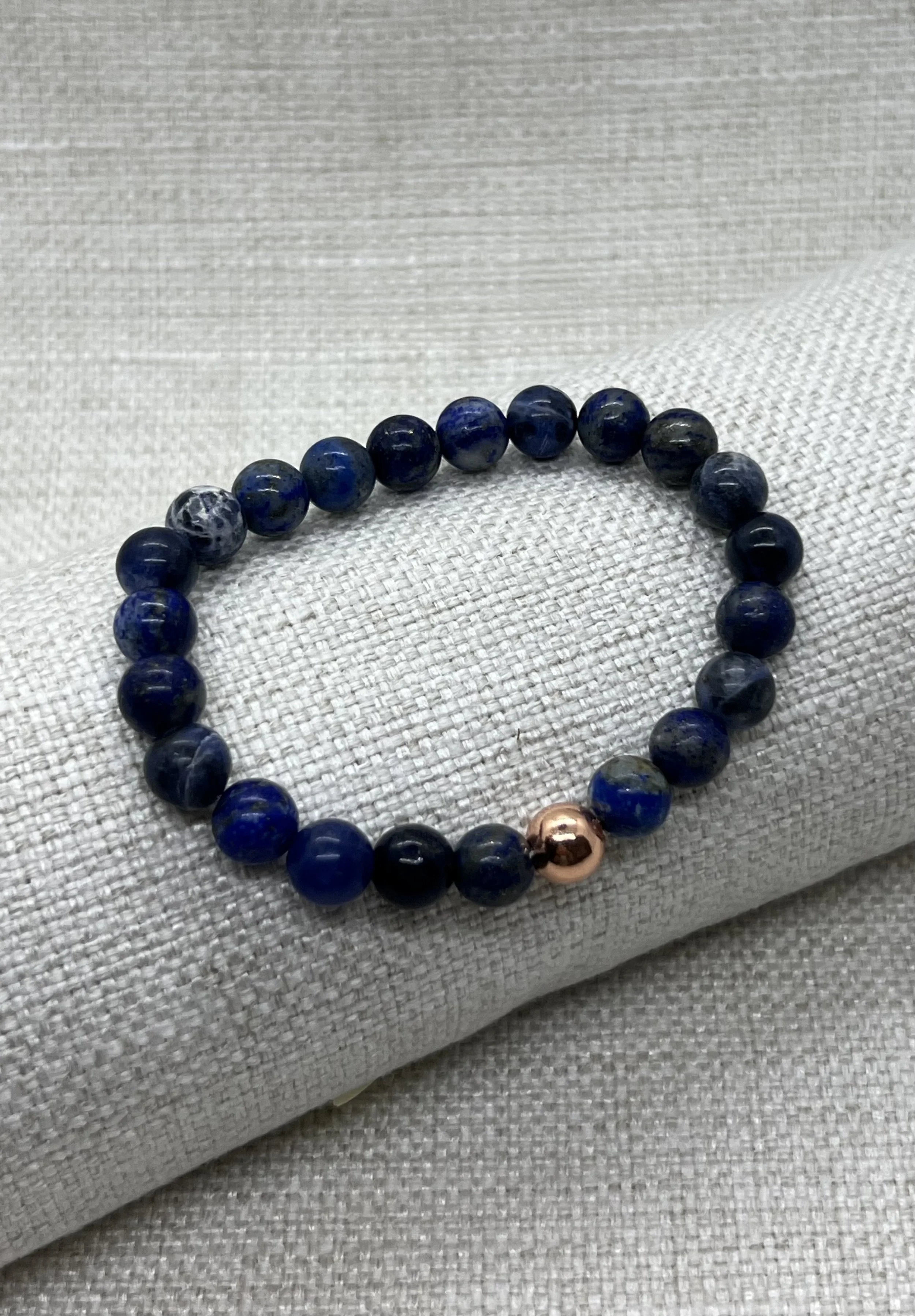 Lapis Lazuli and Copper Mala Bracelet