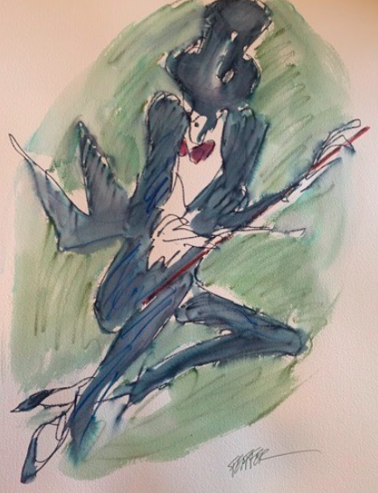 Untitled, 2020 Ink on Arches Watercolor Paper 28 x 22 in