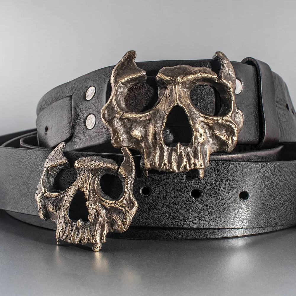 Urban Backwoods Fibbia Cintura Mexican Skulls | Design Teschio, Misura 98x67 Mm, Regolabile