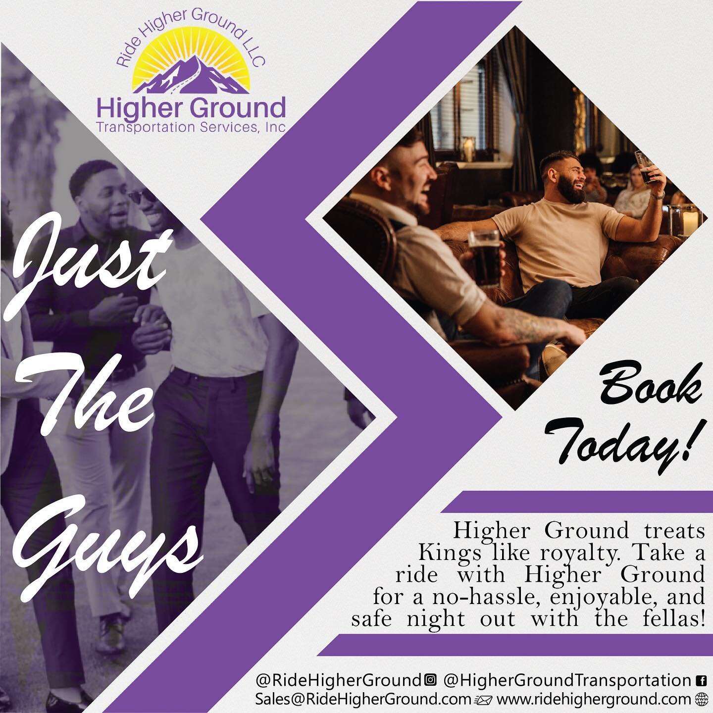 What a mighty good time to plan a reunion with the fellas! Whether a night on the town or a day fishing trip ...whatever you are in the mood for, our concierge can help you plan it. Visit our website at ridehigherground.com or e-mail us at sales@ride