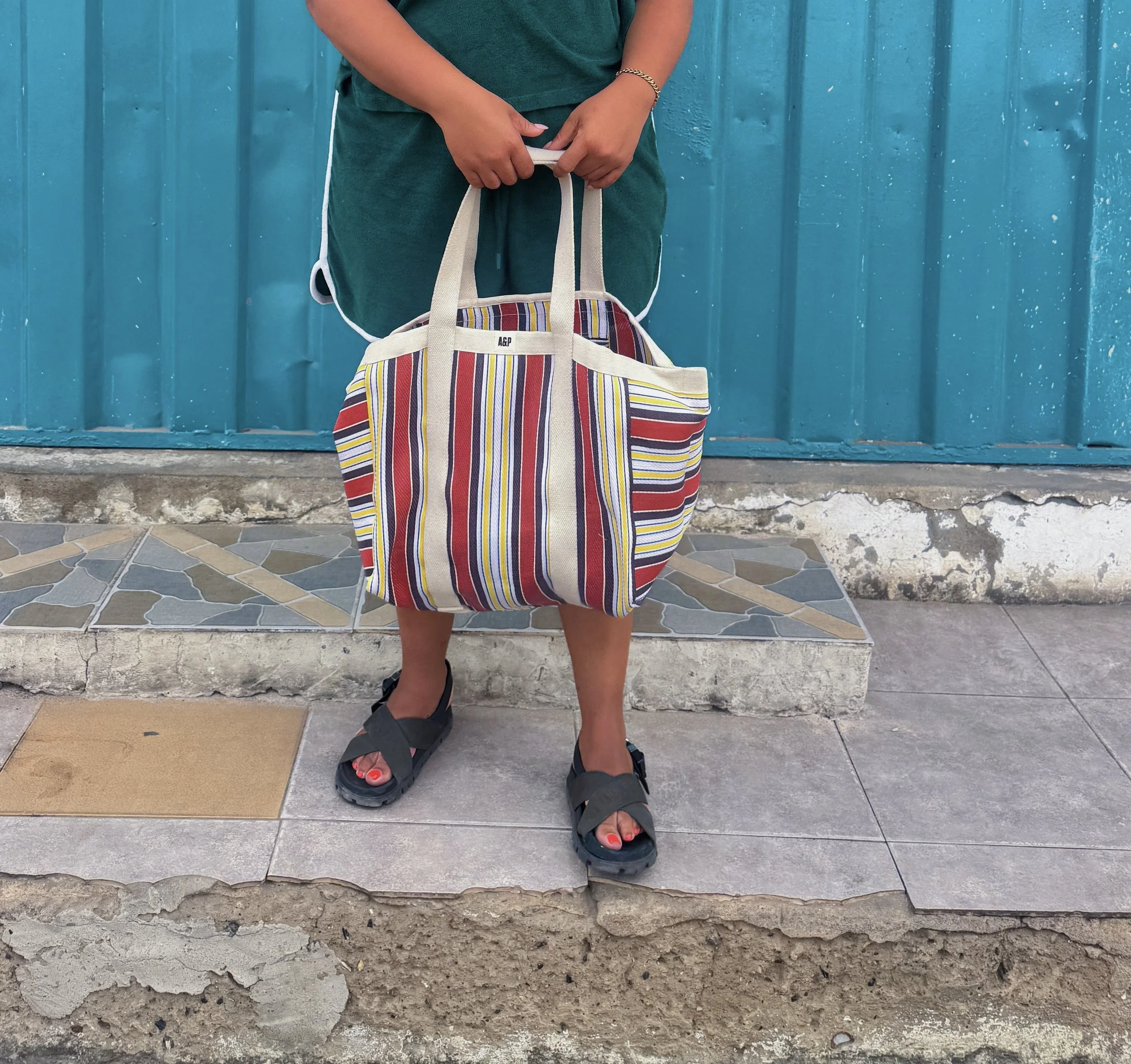 Ace and Prince multicoloured women’s tote bag in durable mixed-fabric design