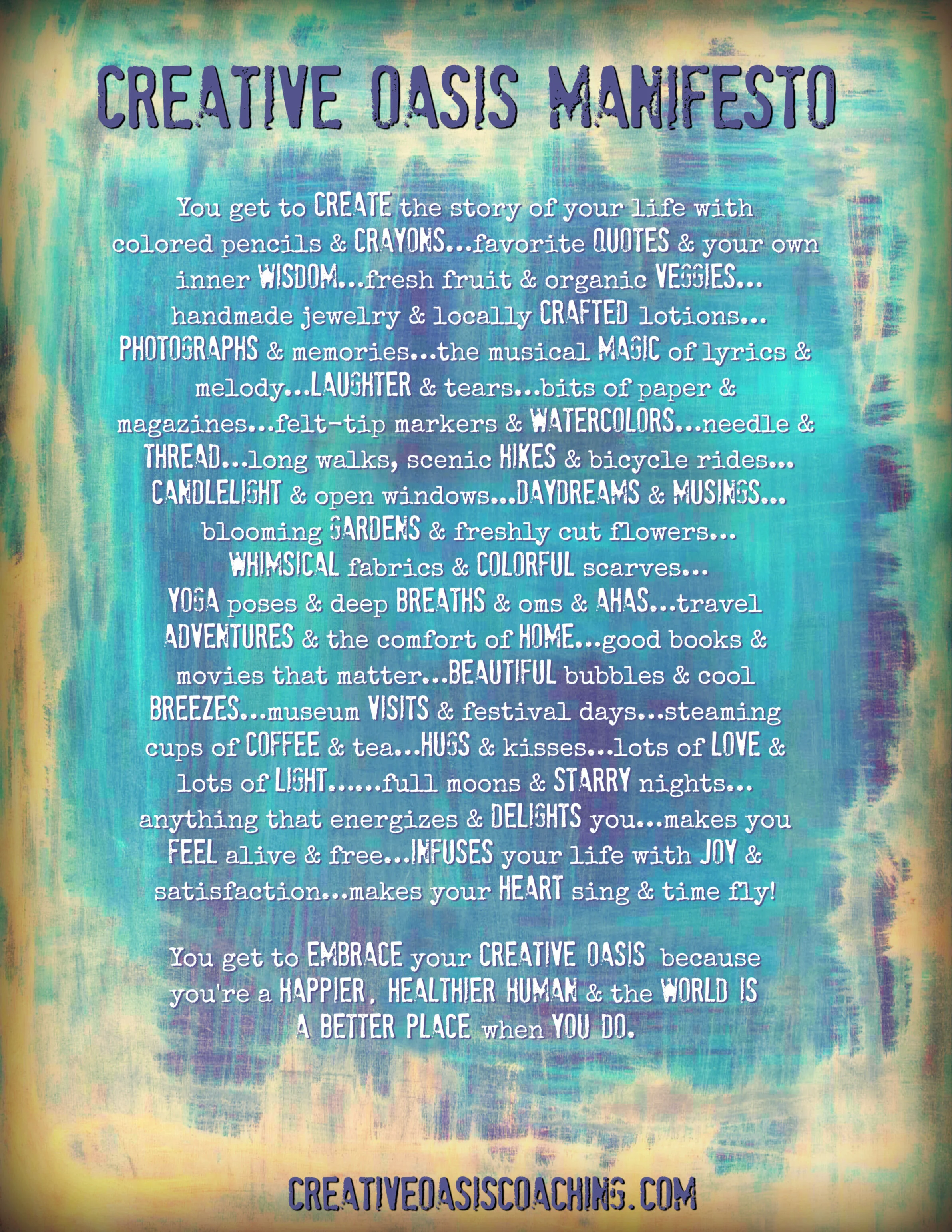 Creative Oasis Manifesto 