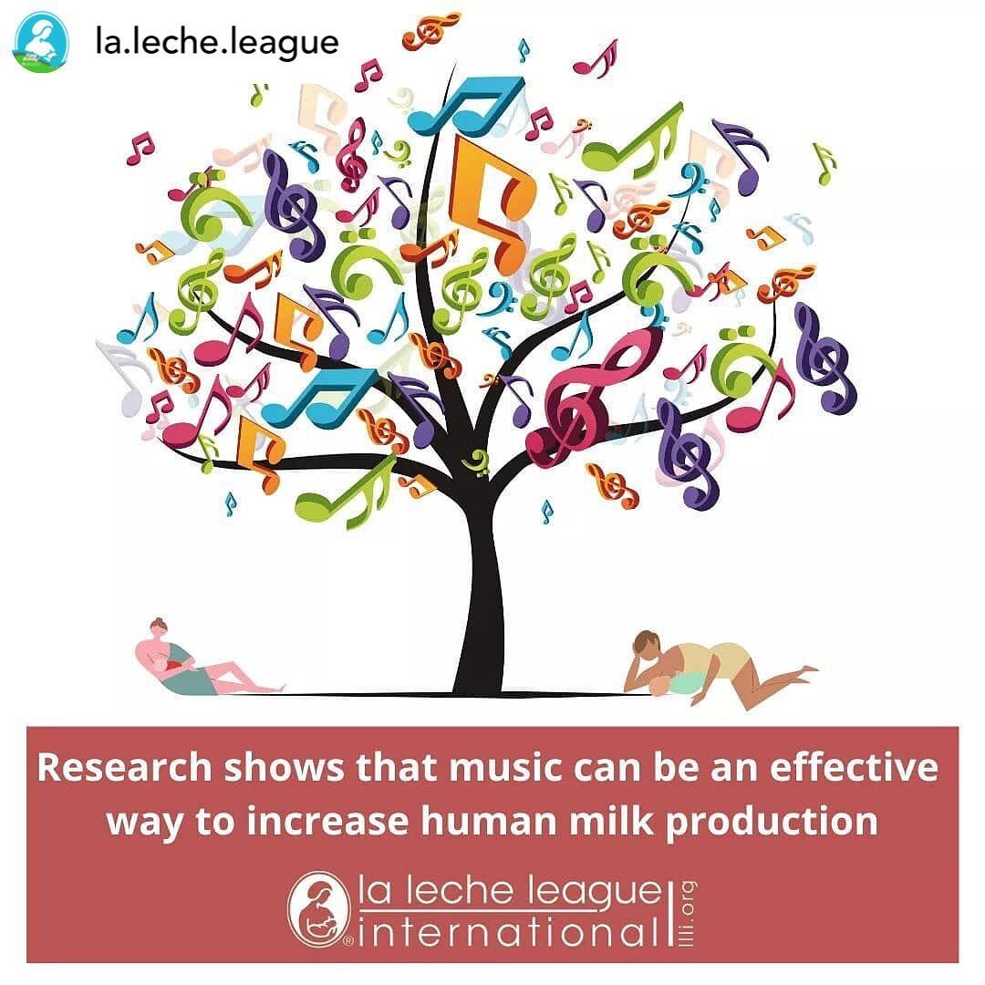 Music is powerful! Do you listen to music while feeding your baby?
Please find support from an IBCLC if you are struggling with a low milk supply.

Posted @withregram &bull; @la.leche.league A systematic review and meta‐analysis conducted on five tri