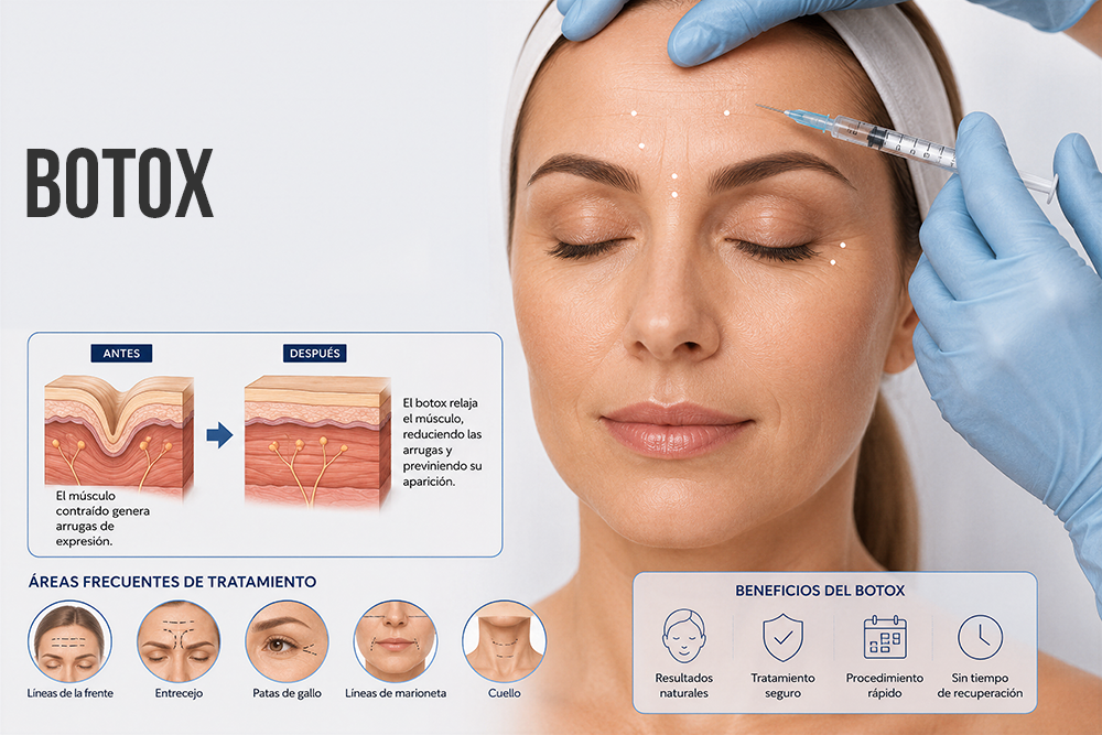 El botox es uno de los tratamientos estéticos y terapéuticos más utilizados en el mundo por su capacidad para relajar temporalmente los músculos responsables de las arrugas de expresión. Cuando es aplicado por un médico capacitado, ofrece resul