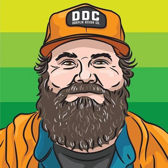 Aaron James Draplin portrait. Aaron Draplin is an amazing graphic designer who started Draplin Design Co. Check out his work. #aarondraplindesign #draplindesignco #draplindesigncompany #draplindesign #graphicdesign #graphicdesigner #ddc #aarondraplin