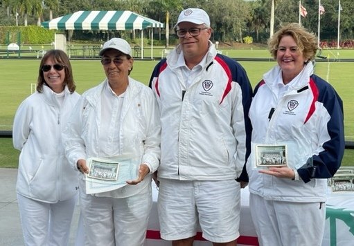  Cami Russack won 1st Flight and Vicky Naranjo came in second. L-R Priscilla, Nancy, Macey and Cami. 