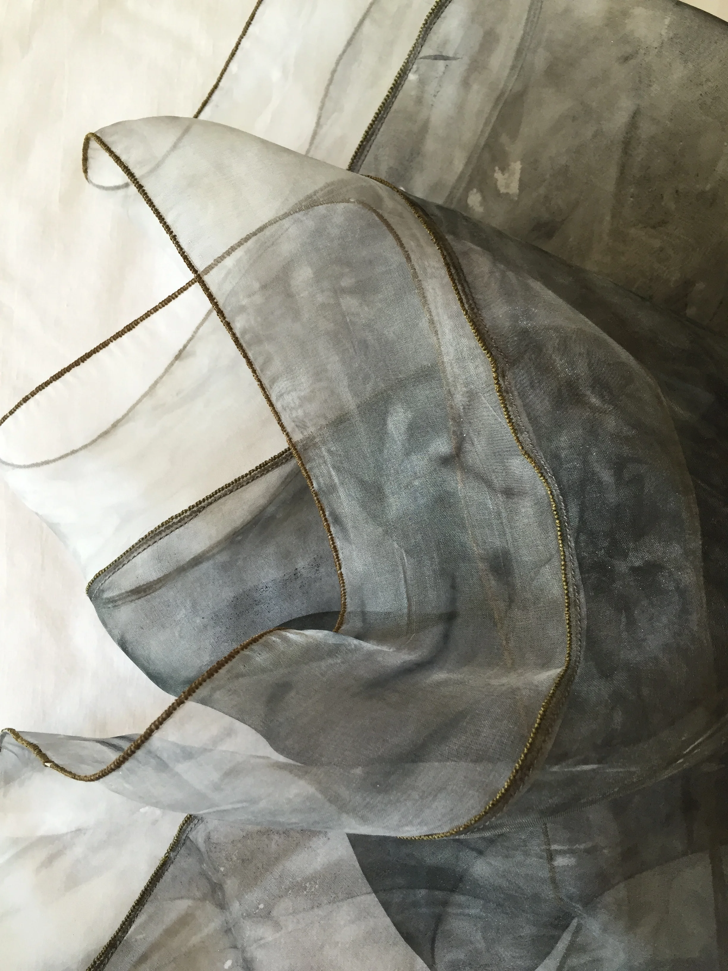 hand dyed silk organza scarf