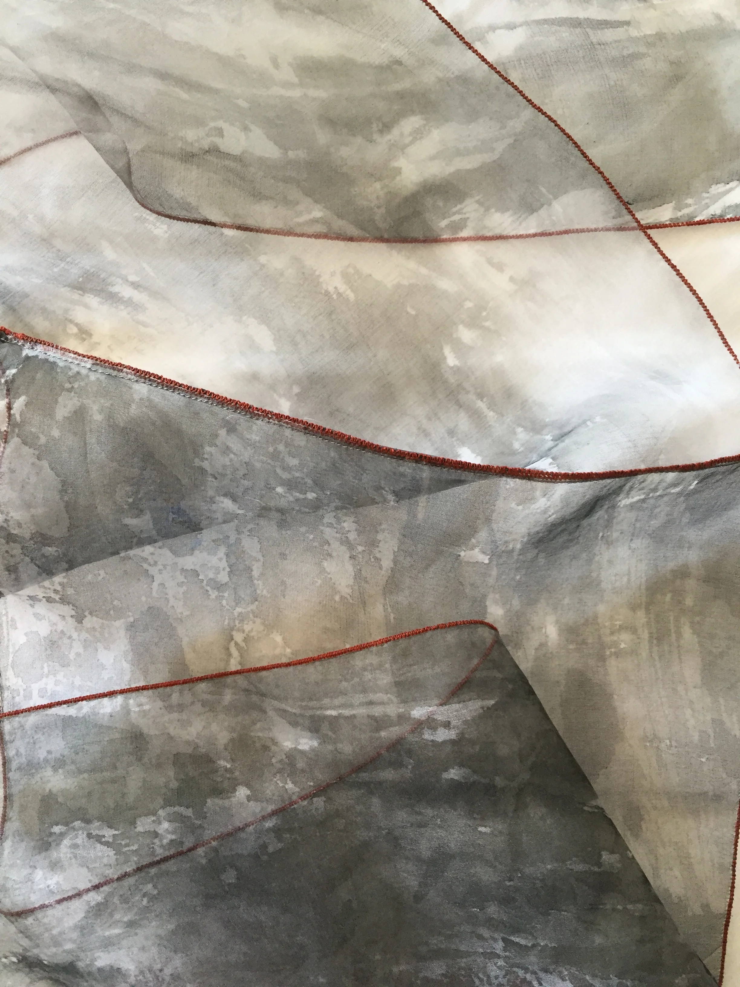 hand dyed silk organza scarf