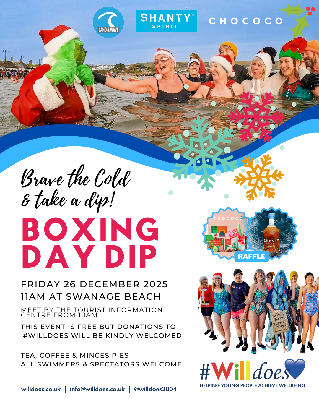 #Willdoes Boxing Day Dip at Swanage Beach