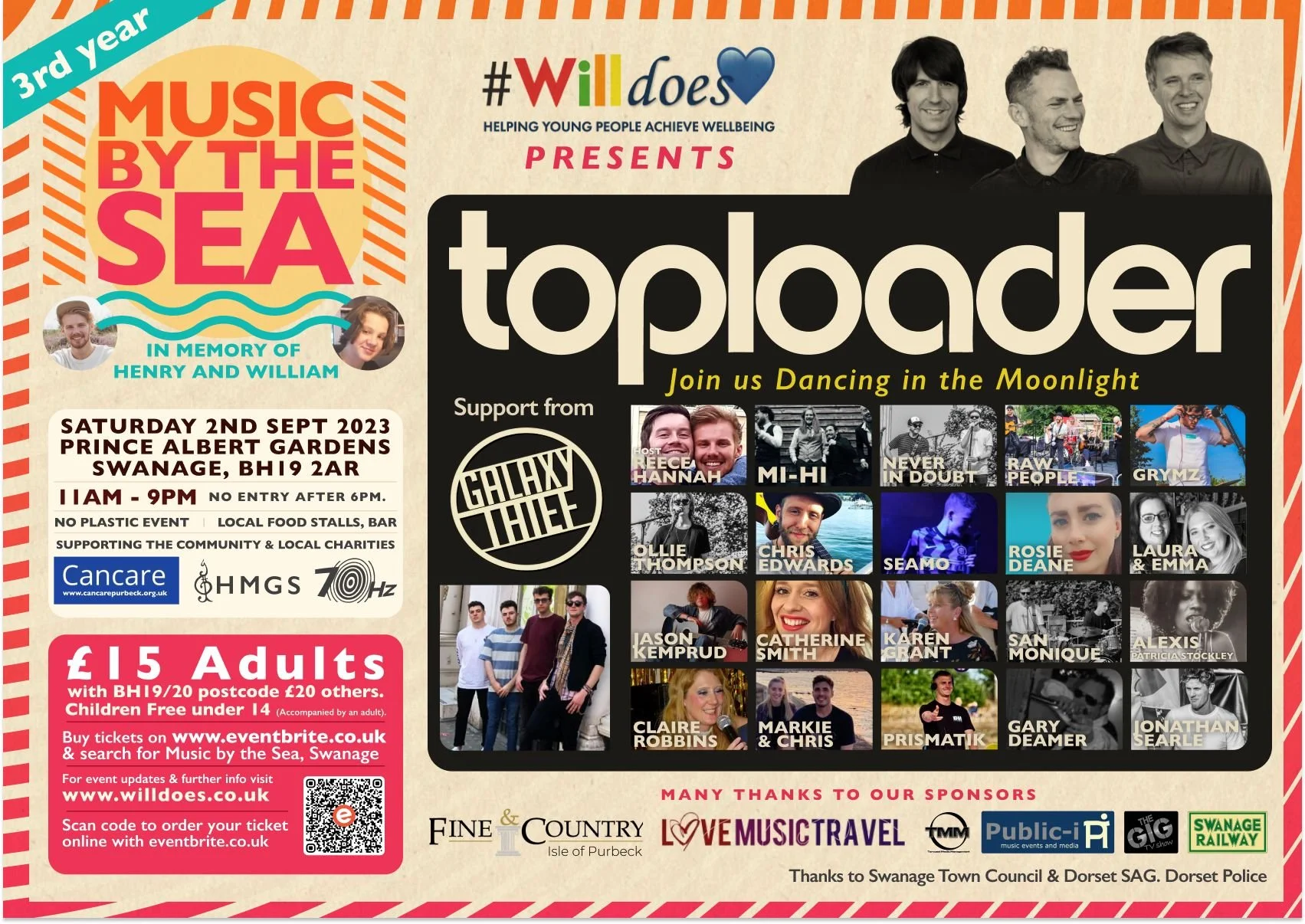 Toploader to Headline Music by the Sea Festival in Swanage this September