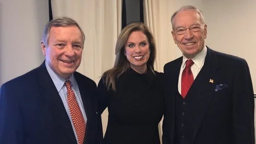 Senator Dick Durbin, Holly Harris, Senator Chuck Grassley
