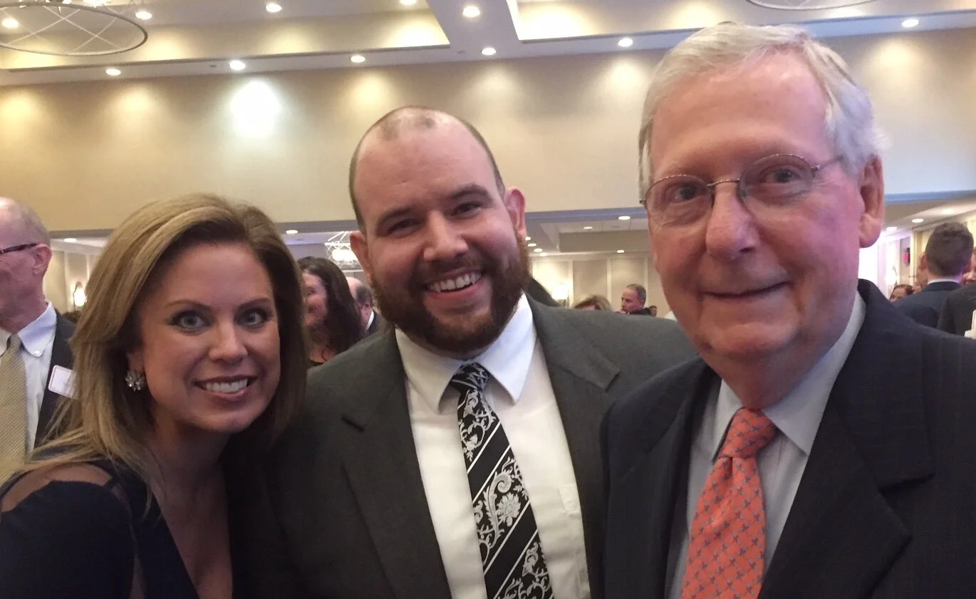 Holly Harris, Josh Crawford, Majority Leader Mitch McConnell