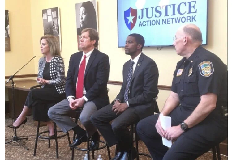 Holly Harris, Rep. Jason Lewis, St. Paul Mayor Melvin Carter, Inver Grove Heights Police Chief Paul Schnell