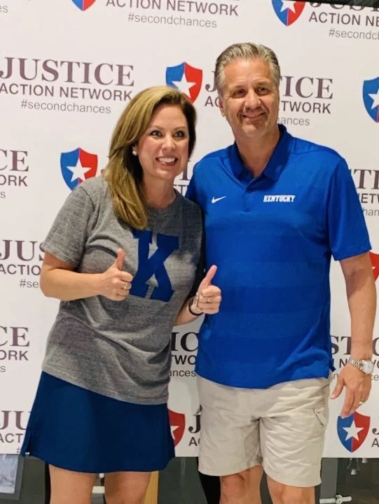 Holly Harris and University of Kentucky Men's Basketball Coach John Calipari 