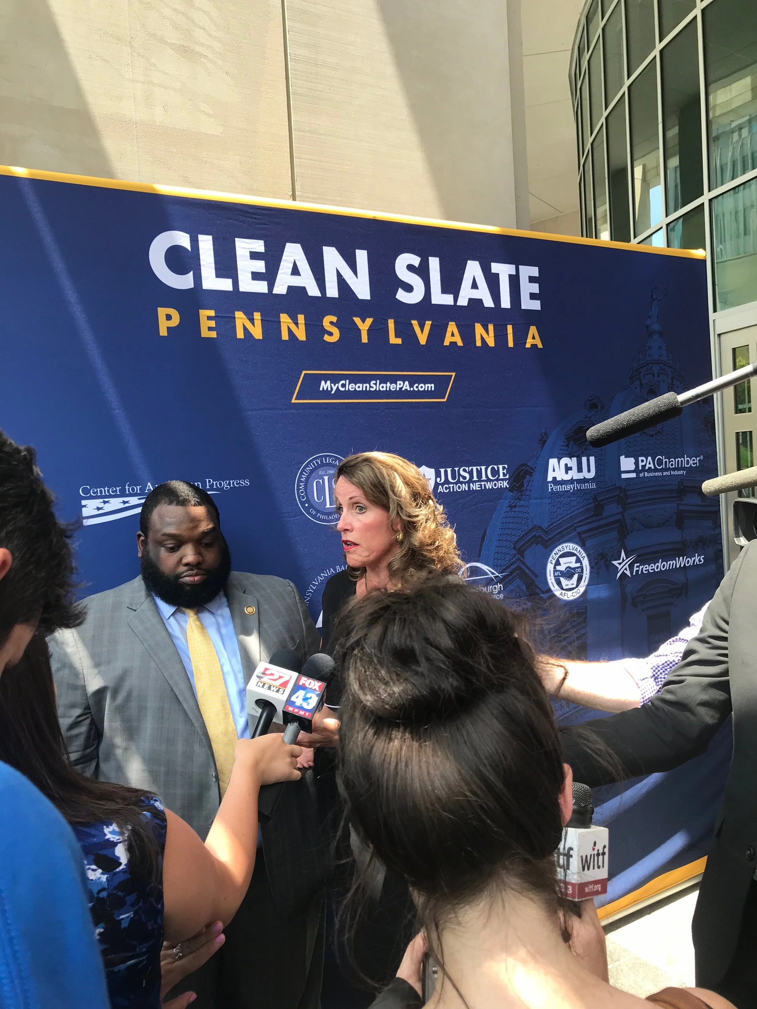 Reps. Jordan Harris and Sheryl Delozier