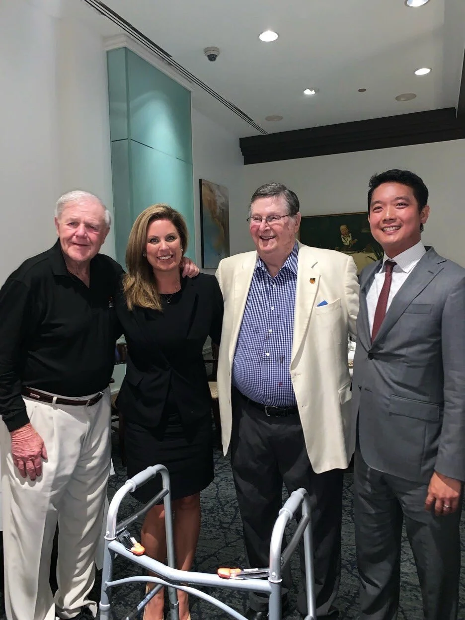 Coach Denny Crum, Holly Harris, Coach Joe B. Hall, Sam Mar