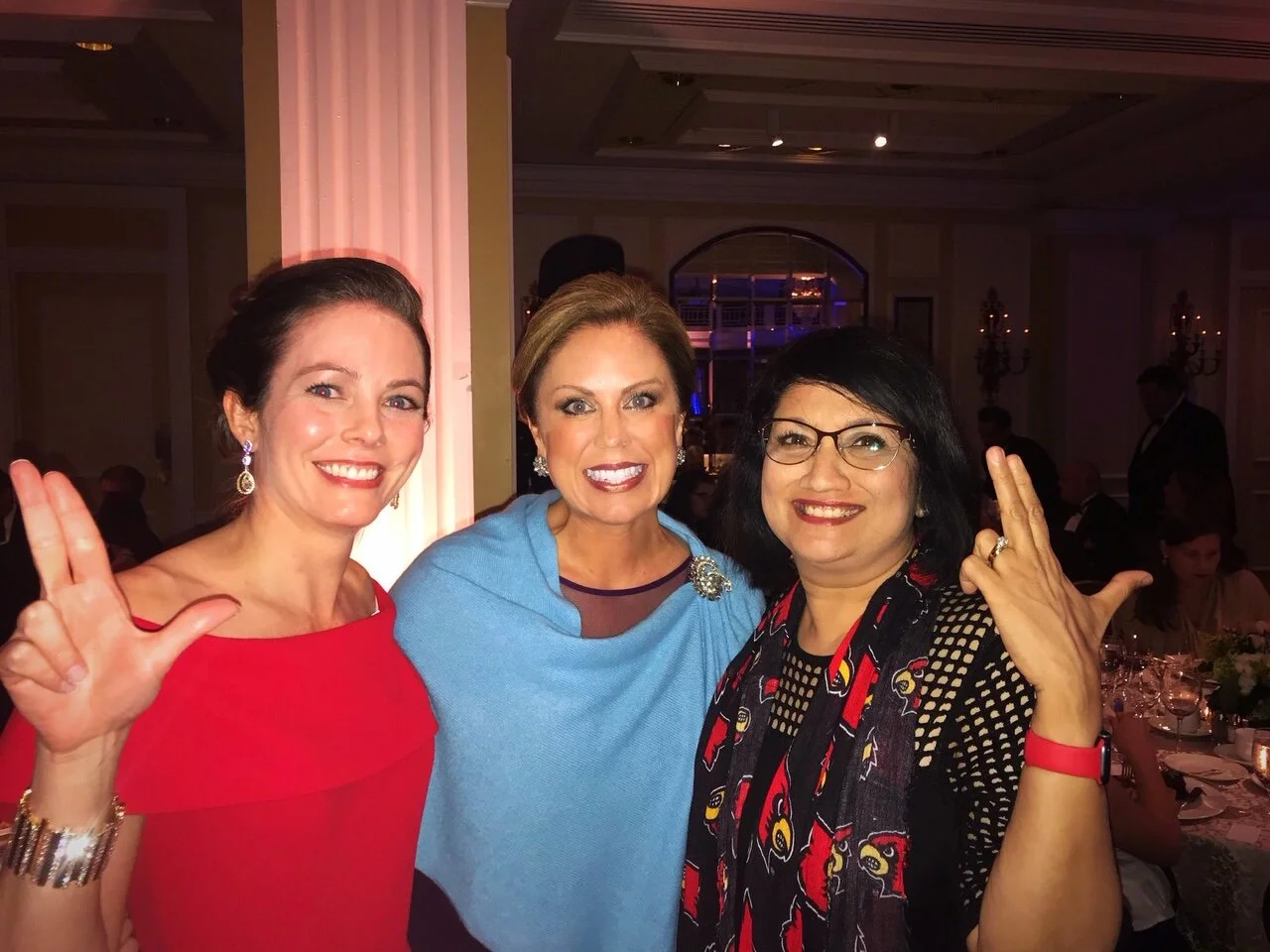 Shannon Rickett, Holly Harris, University of Louisville President Neeli Bendapudi