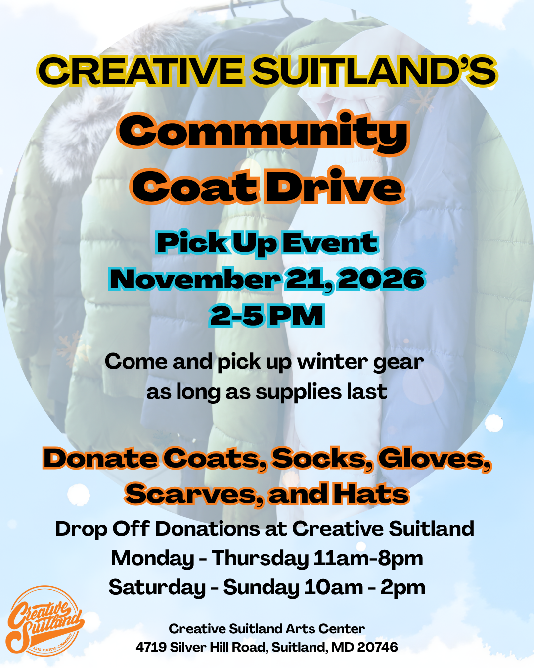 Creative Suitland Coat Drive Pick Up Event