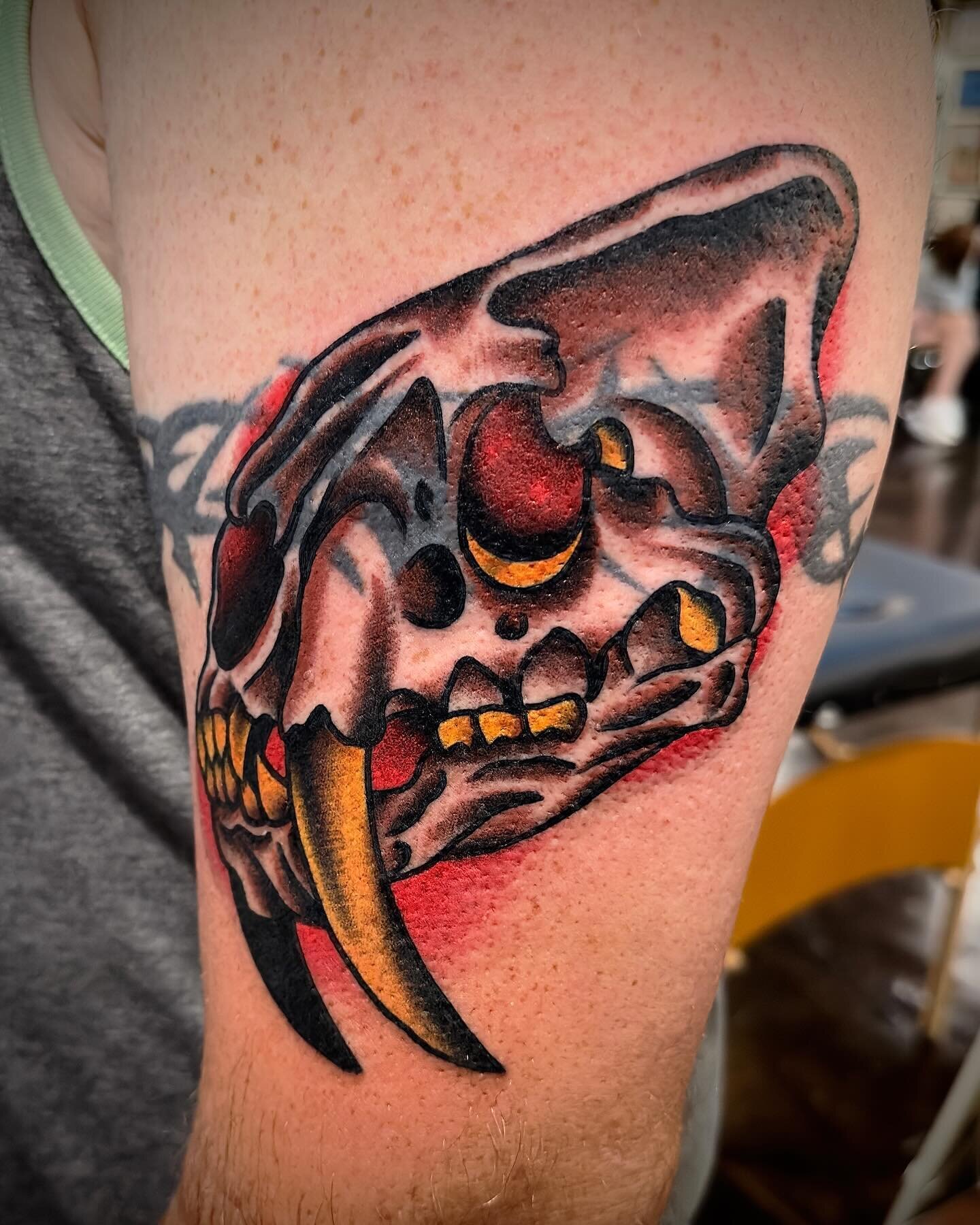 Here&rsquo;s another blastover and start of a prehistoric sleeve.  Thanks for looking!