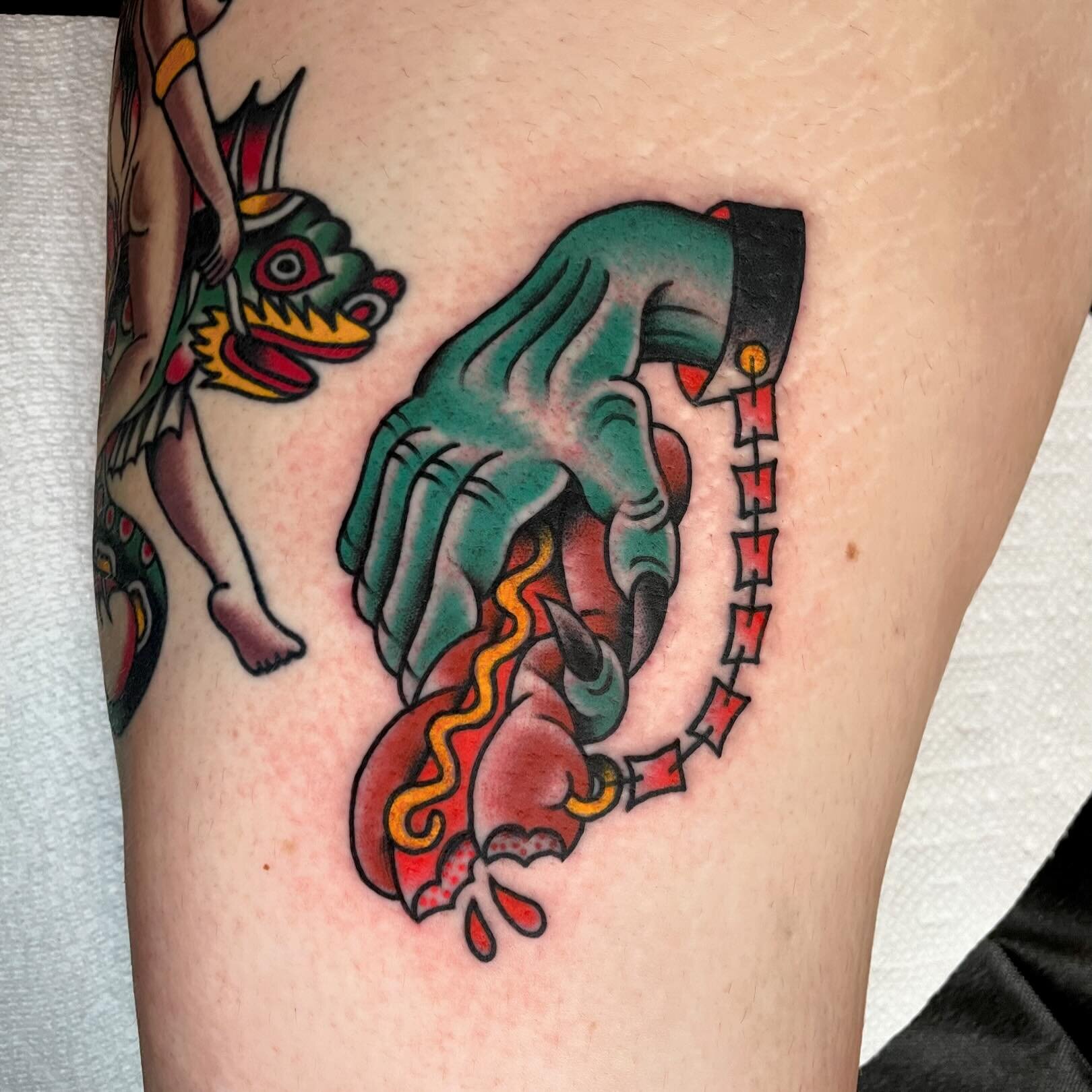 Let&rsquo;s get weird! Thanks Chelsea! 
👏🌭👏
.
.
.
#hotdogtattoo #prisonertattoo #prisonerofhotdogs #tattoo #tattoos #okc #oklahomacity #oklahoma #oklahomacitytattoo #oklahomacitytattooartist  #oklahomatattooartist #oklahomatattoo #americantraditio