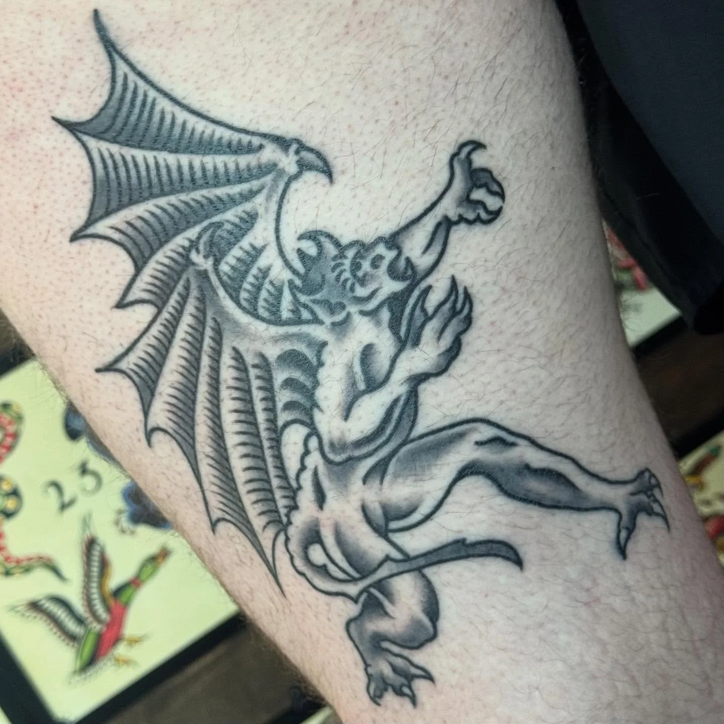 Devil&rsquo;s in the details @keepsakeokc 

I&rsquo;ll be out of town the next week, but scheduling through the end of the year!

Book now! Tuesday-Friday, Walk-Ins Welcome every Saturdays and whenever time permits!

#tattooflash #classictattoo #vint