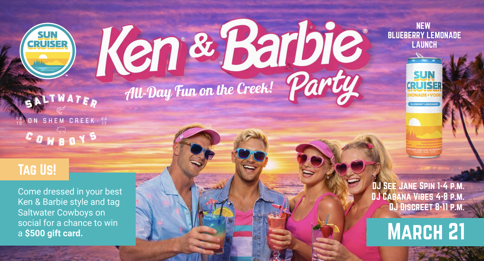 Saltwater Cowboys and Sun Cruiser Host Ken &amp; Barbie Party to  Debut New Beverage