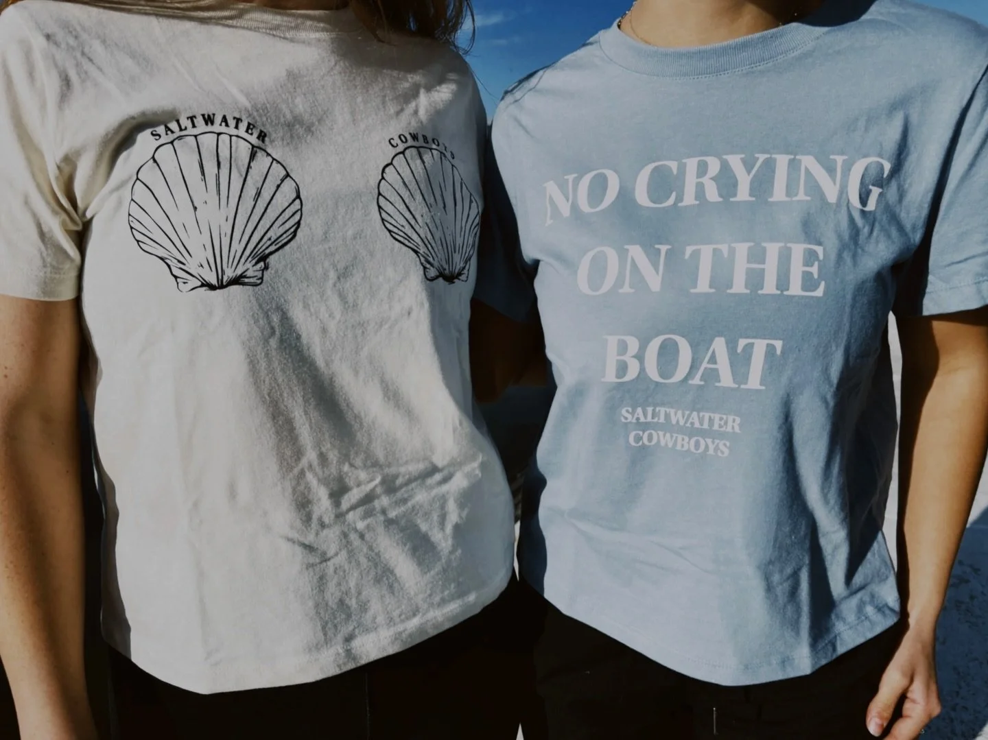 The tees of the season: Mermaid Cropped Tee + No Crying Cropped Tee 🧜&zwj;♀️🐚

Order online or scoop yours while visiting SWC!