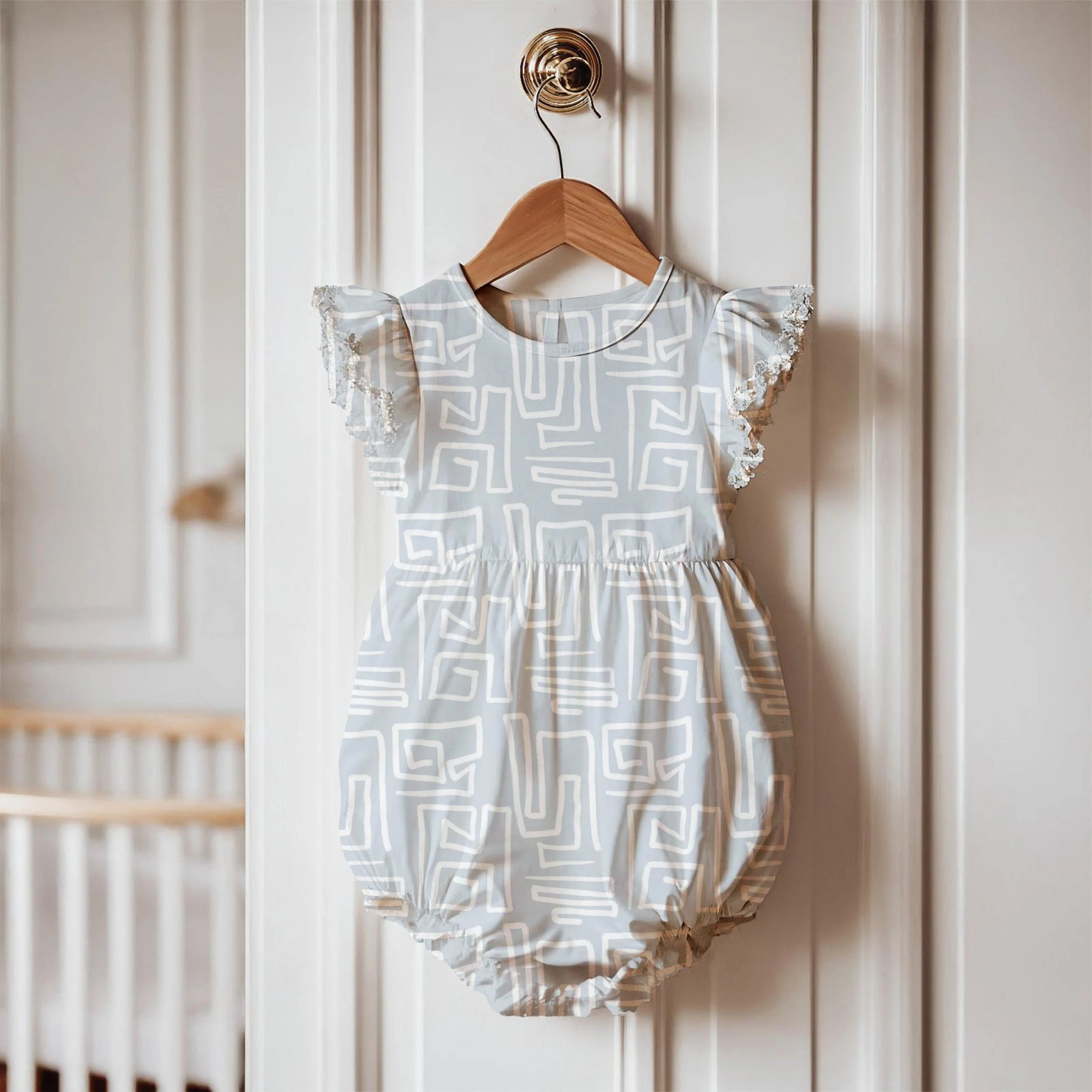 modern lined baby romper
