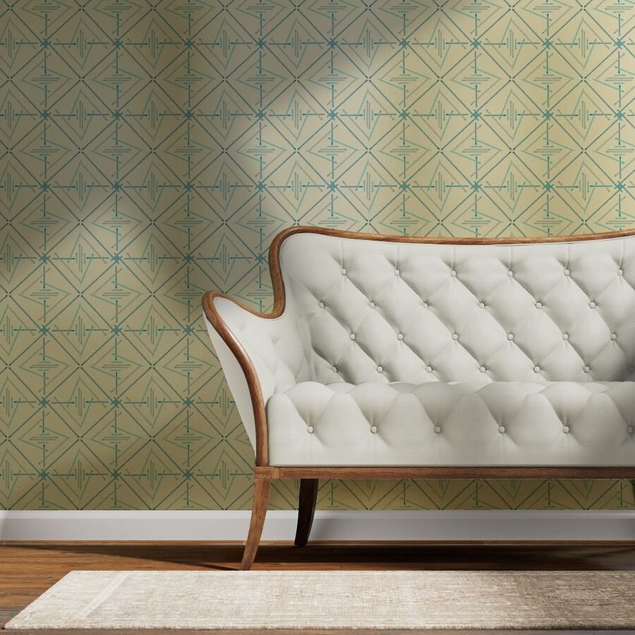 Wallpaper Wednesday! 

Spoonflower has come out with a new gorgeous gold metallic wallpaper and I am so inspired by it.  In honor of this new wallpaper option I designed a Mid Century Modern tile print just for the occasion.  So, not sure if I ever t