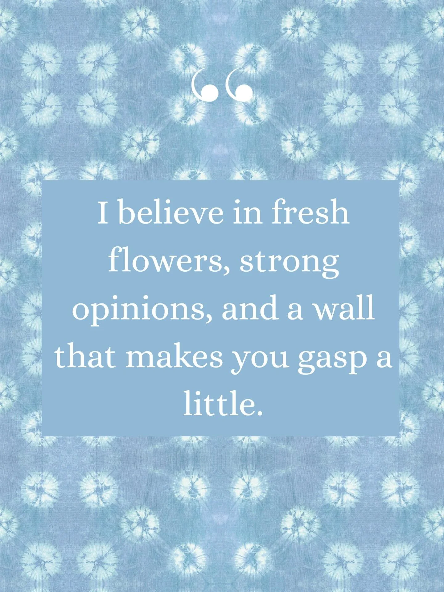 Fresh flowers. Strong opinions. And walls that don&rsquo;t play it safe. 

If you want to see new designs and everything I am working on before they show up anywhere else, you can subscribe to my newsletter. That&rsquo;s where I share them first. Com