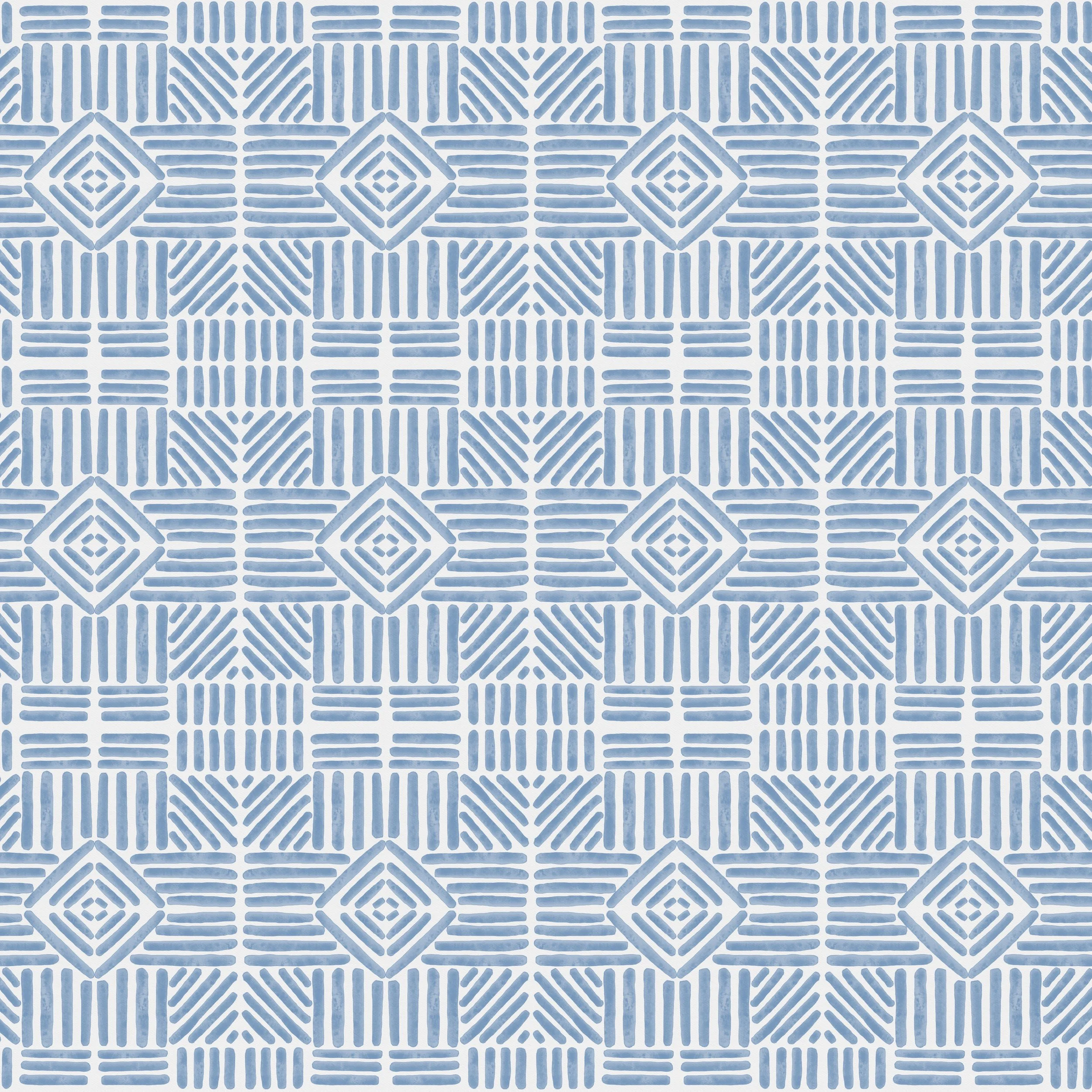 Textured Japandi mudcloth in soft casper blue and iron