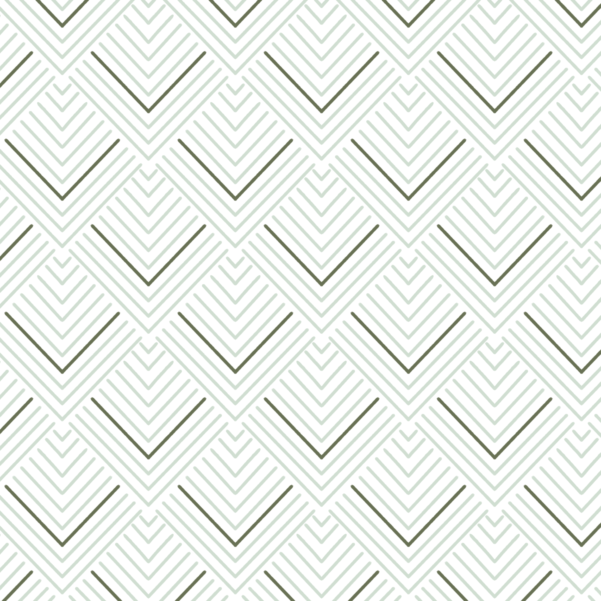 Olive Green Diamond Chevron Geometric Modern Art Deco Lines