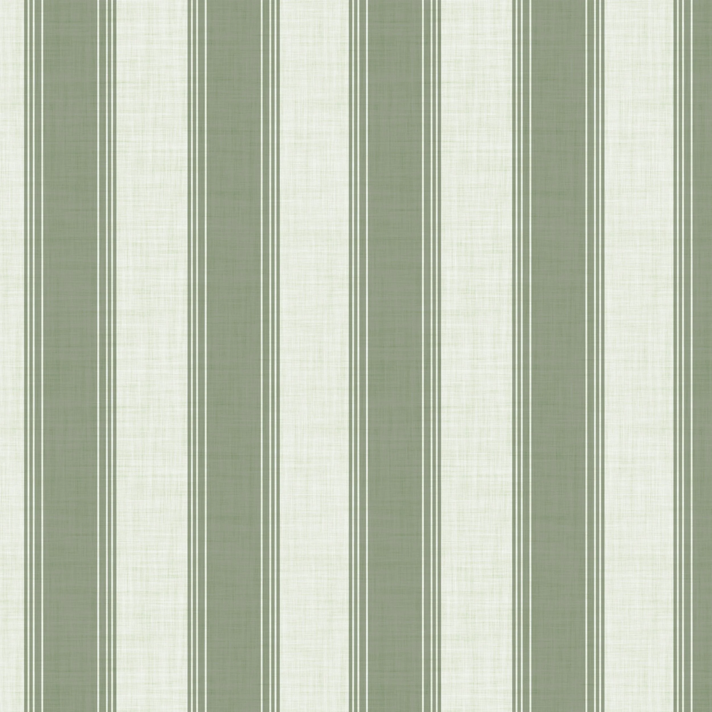 Sage Green Classic Textured Linen Ticking Stripes Coastal Cottage Farmhouse