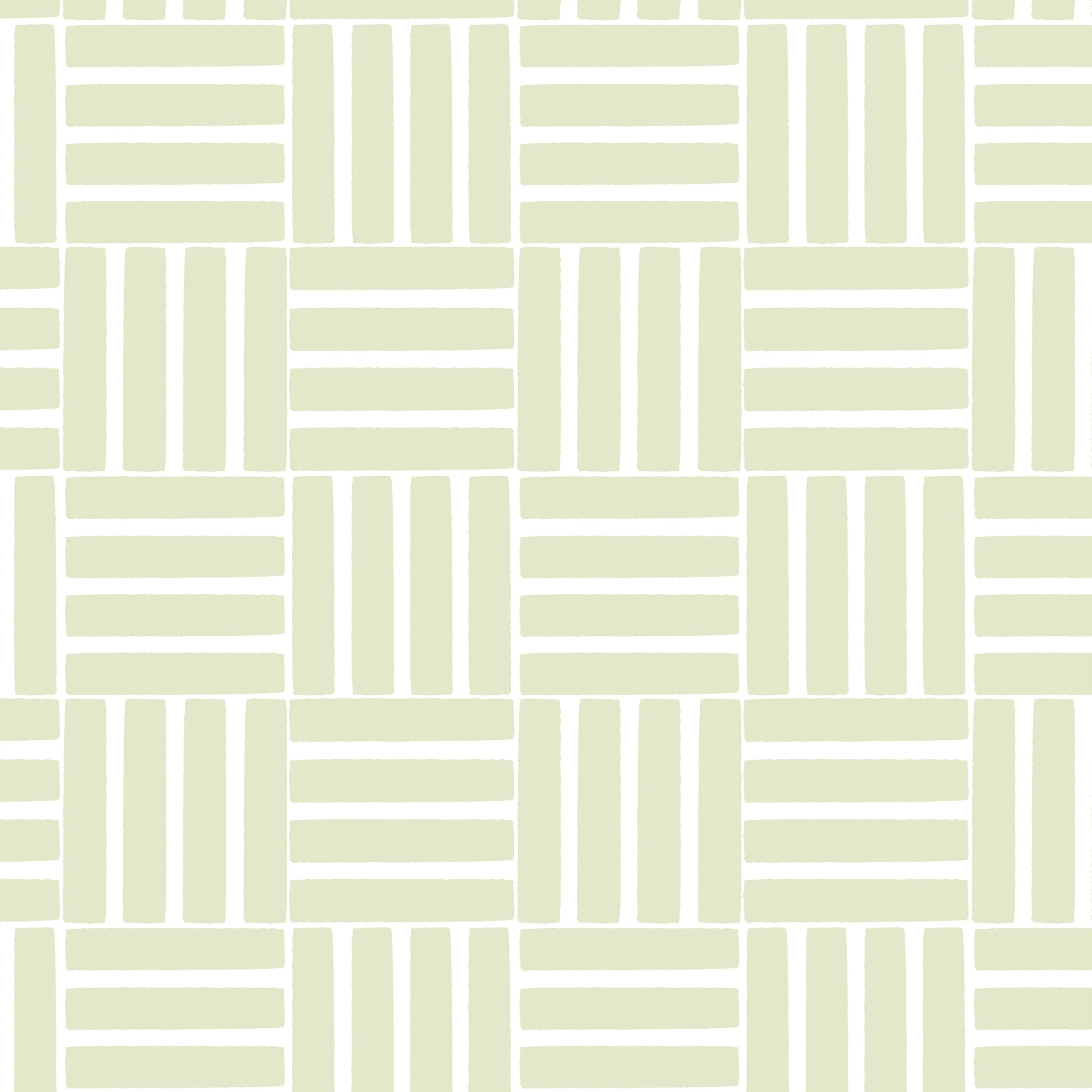 Hand drawn sage green geometric pattern with a woven grid motif inspired by Japandi and Scandinavian design.