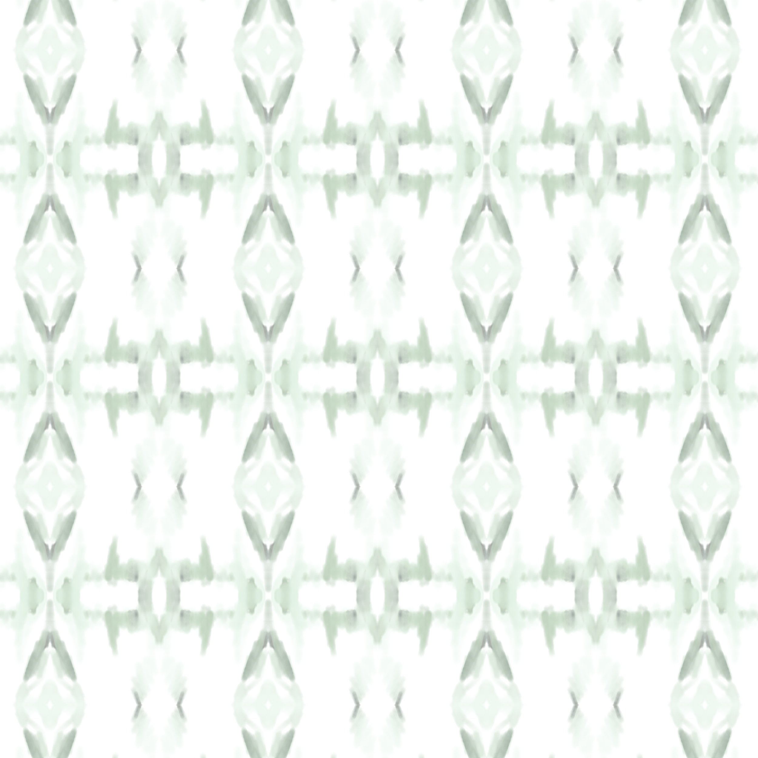 Soft Sage Watercolor Ikat Harlequin Diamond Global Bohemian