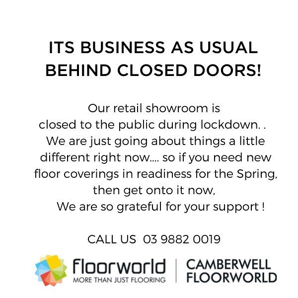 BUSINESS AS USUAL &hellip;. can&rsquo;t believe we are posting this again !!! If you&rsquo;re thinking about new flooring in the home carpet, timber, vinyl take this time to do your research and find colours, textures, styles you like the look of abs