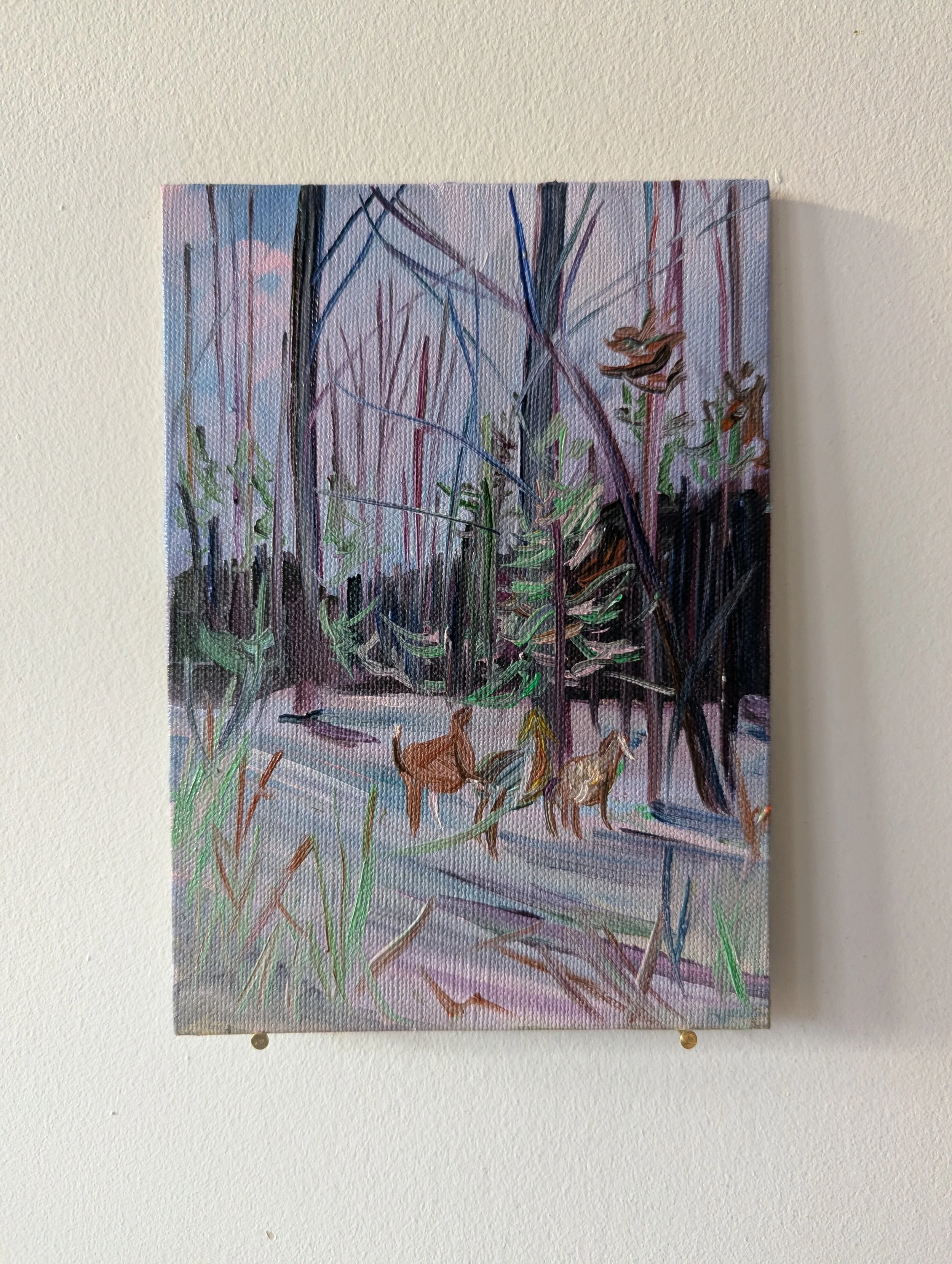 Day 97: "into the woods", 5 x 7 in, Oil on Linen Panel, 2025