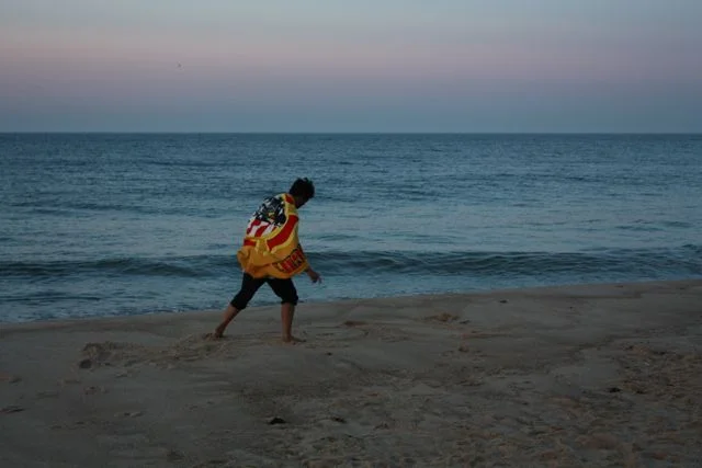 And we played in the sand.