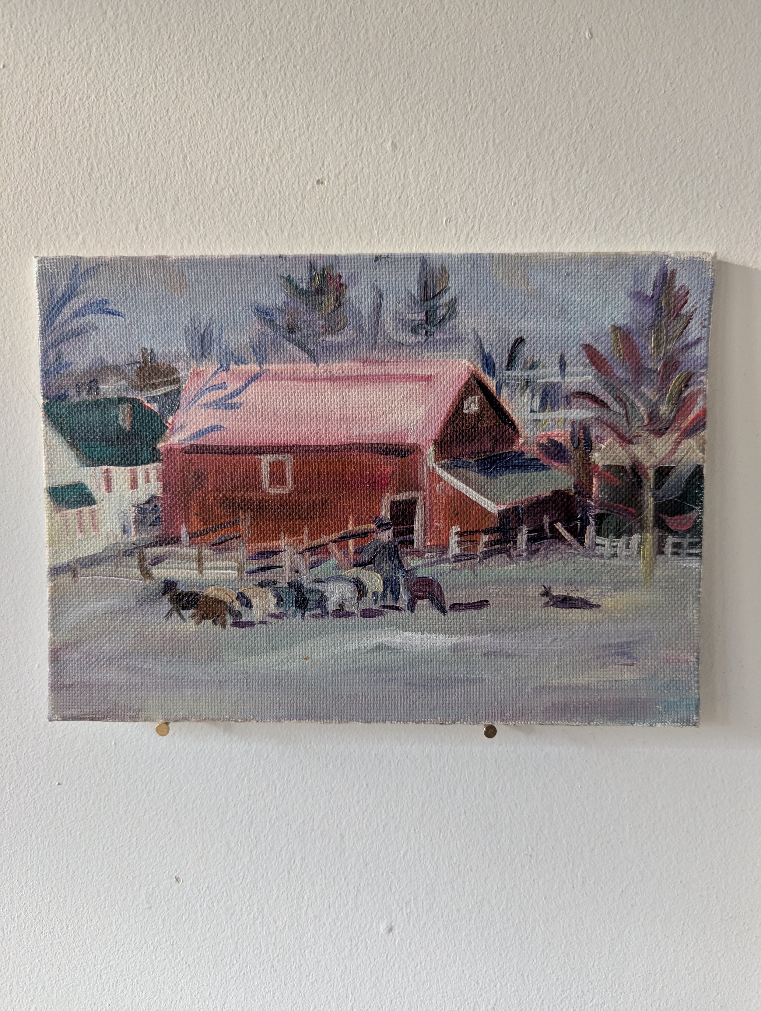 Day 16: "longfield farm", 5 x 7 in, Oil on Linen Panel, 2025