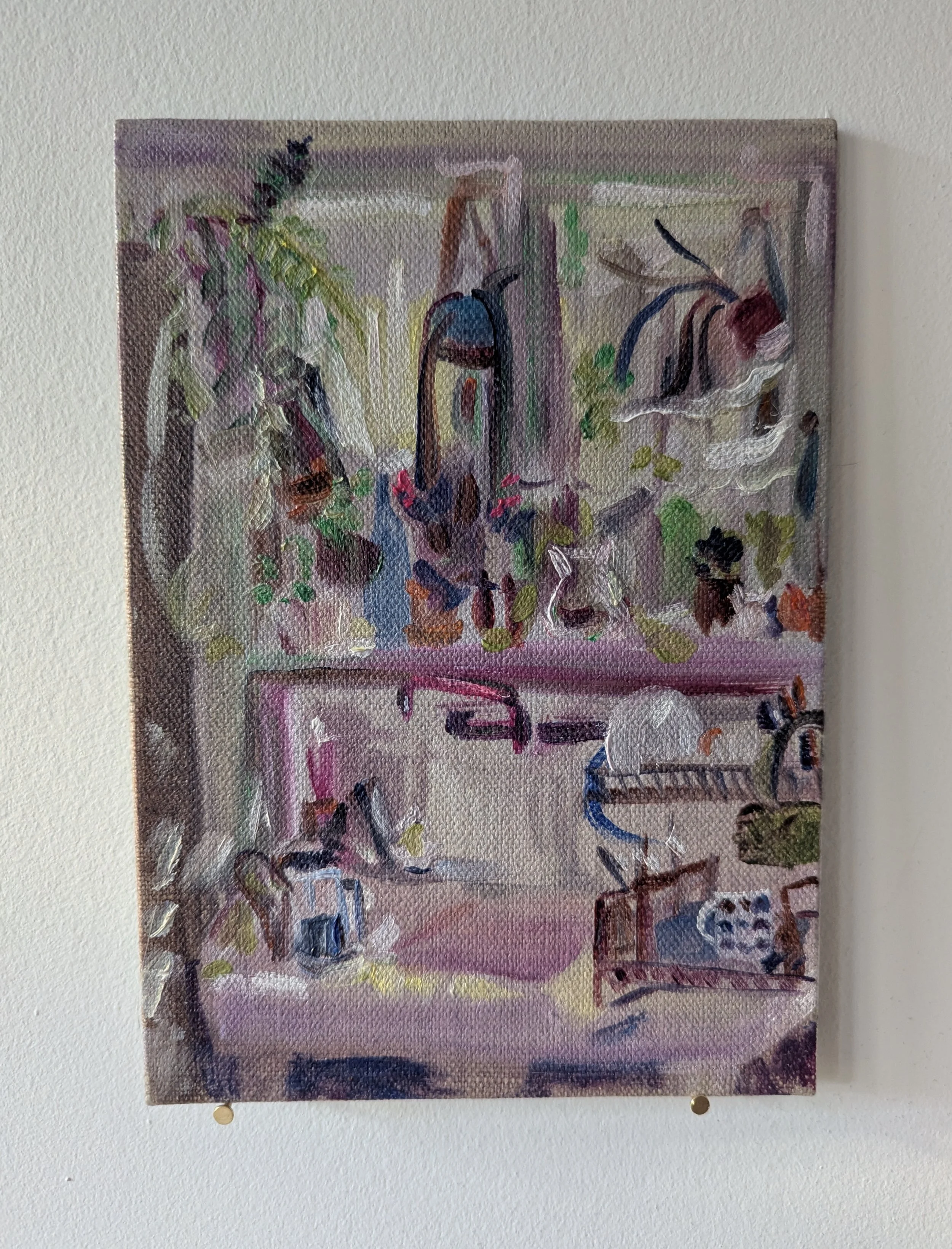 Day 13: "kitchen morning", 5 x 7 in, Oil on Linen Panel, 2025